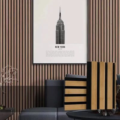 Tabla de pared acústica con ranuras de absorción de sonido altamente eficaz con estilo de diseño moderno