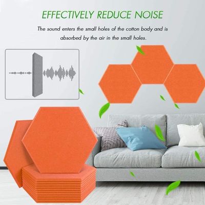 Panel acústico hexagonal de lana de madera para absorción de sonido de alta frecuencia