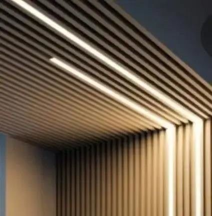 Panel de pared acústico decorativo de madera con barras de no tejido de peso medio para aislamiento acústico